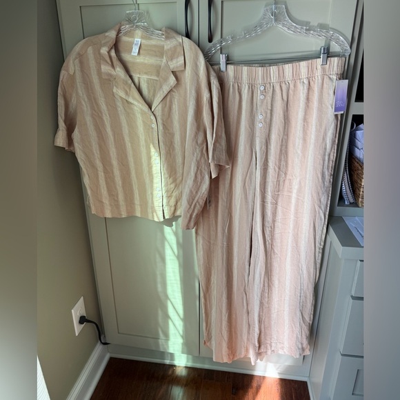 NWT Stars Above Matching Striped Top & Wide Cropped Pants (SZ L Top, XL Pants) - Picture 10 of 16